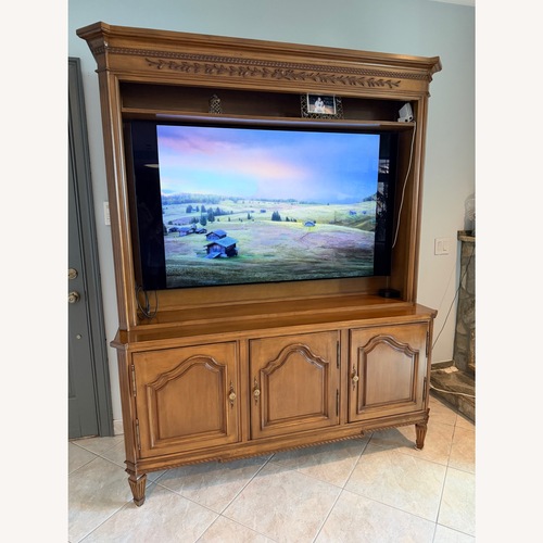 Used Light Brown Wood Media Storage for sale on AptDeco