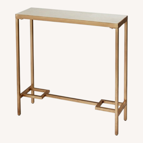 Used Metallic Marble Top Console Entryway Table for sale on AptDeco