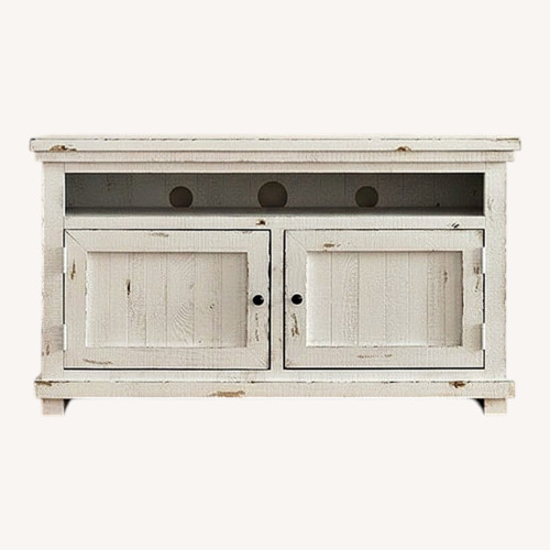 Used City Furniture White Wood Media Storage for sale on AptDeco