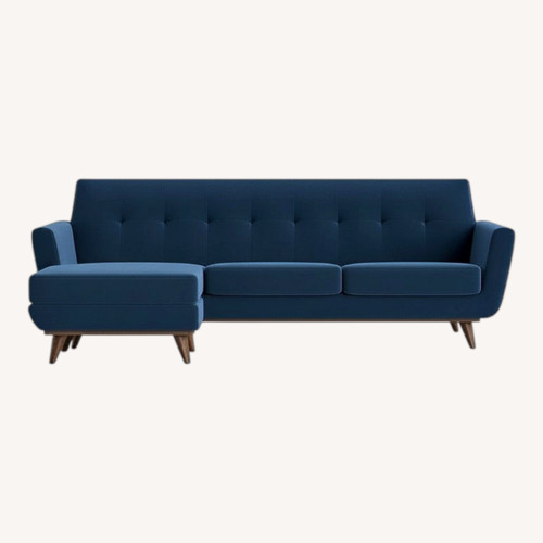 Used Joybird Hughes Blue Velvet Reversible Sofa  for sale on AptDeco