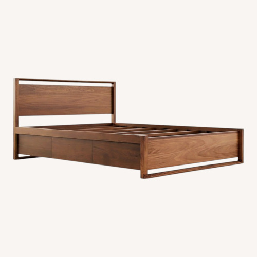 Used Design Within Reach Dark Brown King Matera Bed With Storage for sale on AptDeco