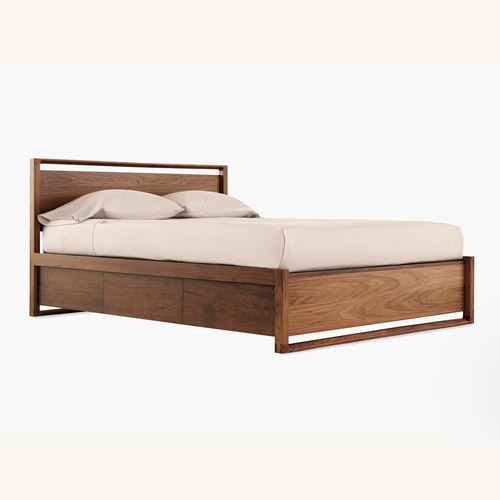 Used Design Within Reach Dark Brown King Matera Bed With Storage for sale on AptDeco