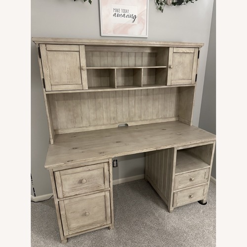 Used Pottery Barn Teen Beadboard Storage Desk W Hutch for sale on AptDeco