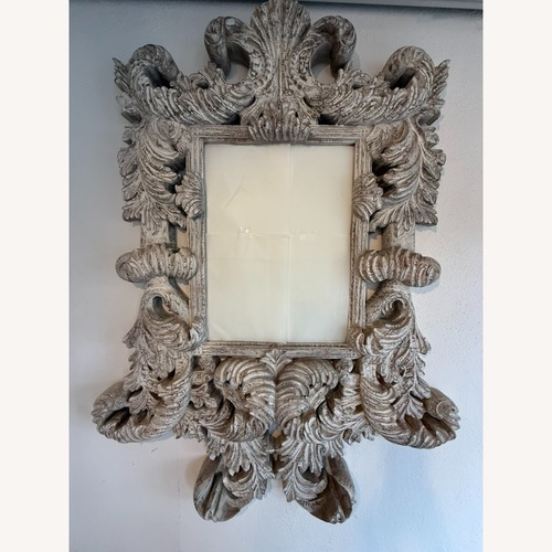 Used Vintage/Antique Finds White Wood Wall Mirror for sale on AptDeco