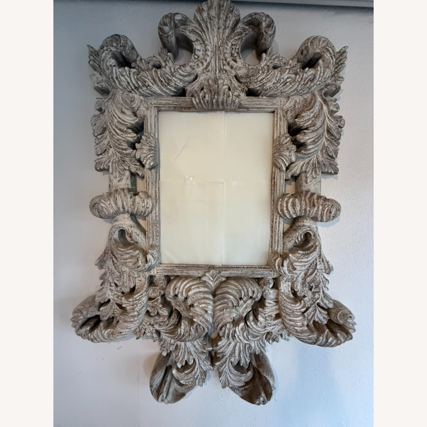 Vintage/Antique Finds White Wood Wall Mirror - image-5