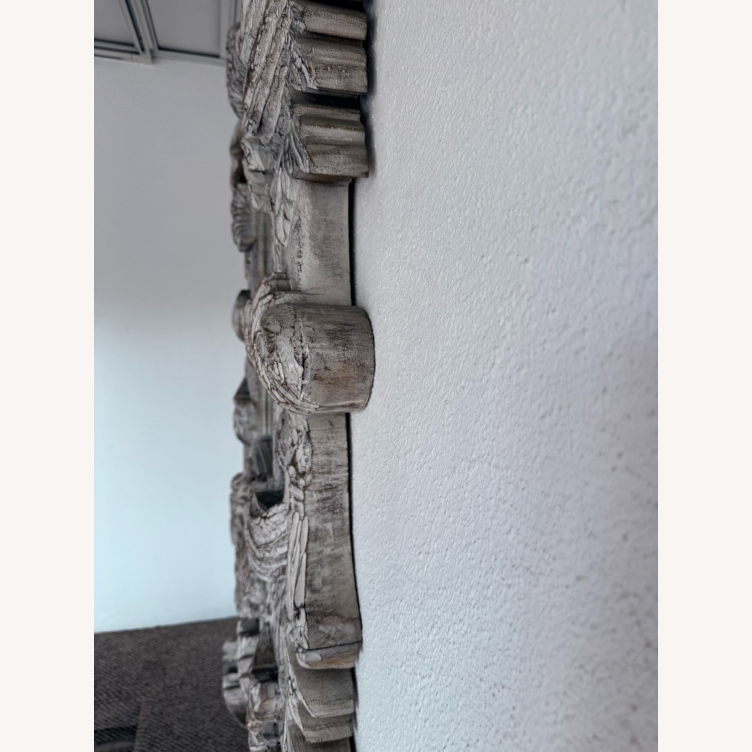 Vintage/Antique Finds White Wood Wall Mirror - image-3
