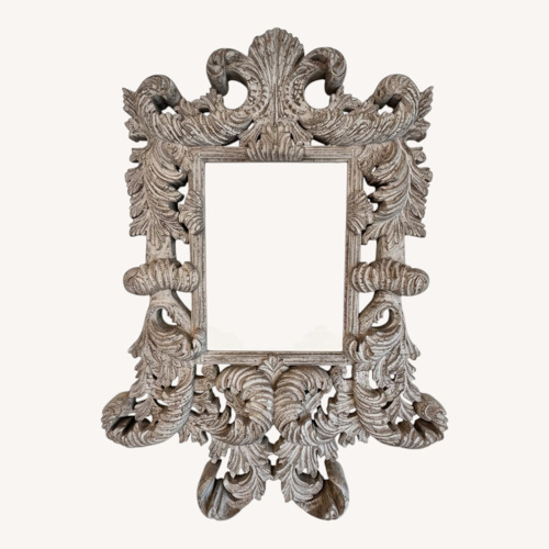 Used Vintage/Antique Finds White Wood Wall Mirror for sale on AptDeco