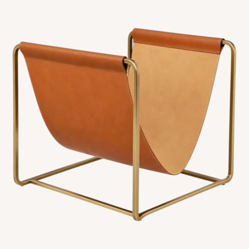 Used Cognac Saddle Leather Magazine/Firewood Holder for sale on AptDeco