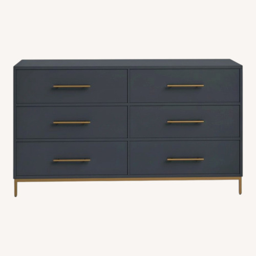 Used AllModern Dark Gray Marino 60" Mahogany Double Dresser for sale on AptDeco
