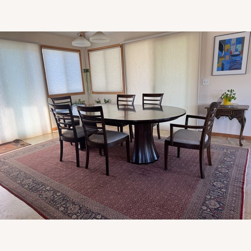 Used Stickley Audi & Co Dark Brown Wood Dining Set for sale on AptDeco