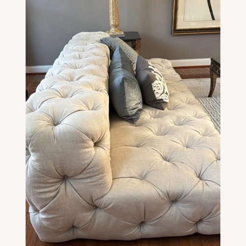 Used Restoration Hardware Beige Linen Chesterfield Sofa for sale on AptDeco