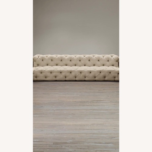 Used Restoration Hardware Beige Linen Chesterfield Sofa for sale on AptDeco