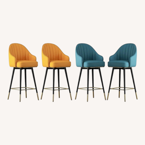 Used Homeyfad Leather Stools, Set of 4 for sale on AptDeco