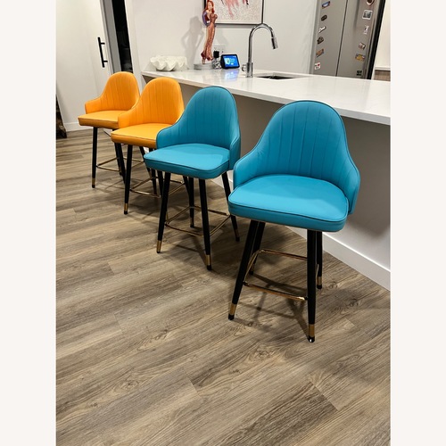 Used Homeyfad Leather Stools, Set of 4 for sale on AptDeco