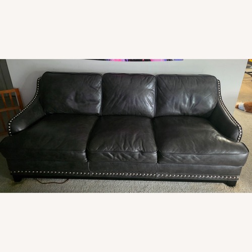 Used Gray Leather 3+ Seater Sofa for sale on AptDeco