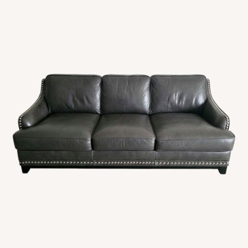 Used Gray Leather 3+ Seater Sofa for sale on AptDeco