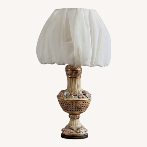 Used Vintage/Antique Gold Ceramic Table Lamp for sale on AptDeco