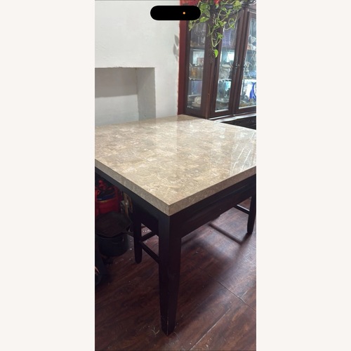 Used Marble Table With 4 High Chairs for sale on AptDeco