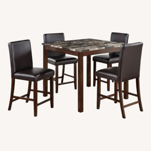 Used Marble Table With 4 High Chairs for sale on AptDeco