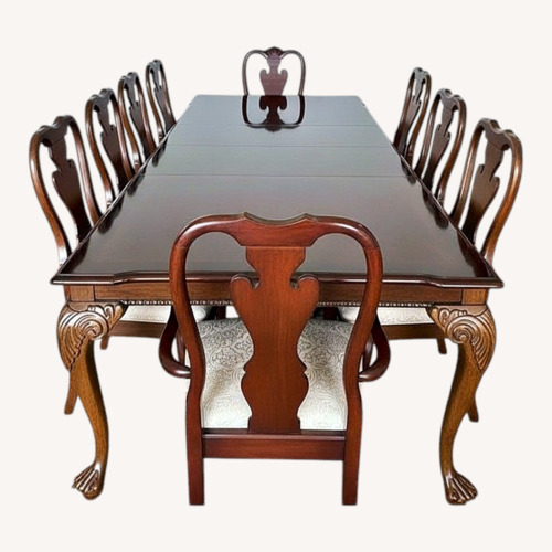 Used Vintage/Antique Finds Dark Brown Wood Dining Set for sale on AptDeco