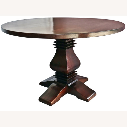 Used Pedestal Round Solid hardwood Table RH Inspired for sale on AptDeco