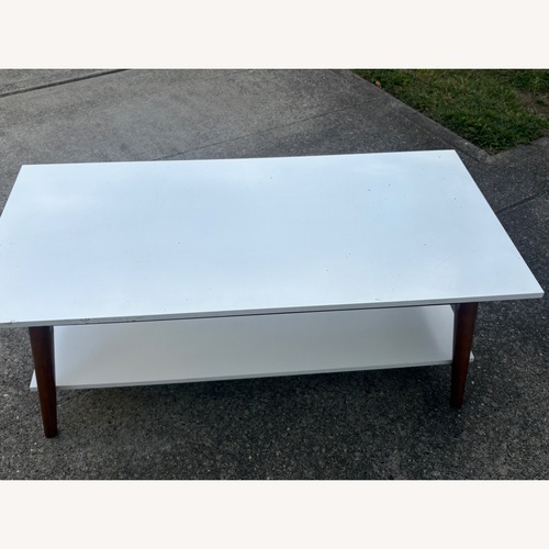 Used Vintage/Antique Finds White Wood Coffee Table for sale on AptDeco