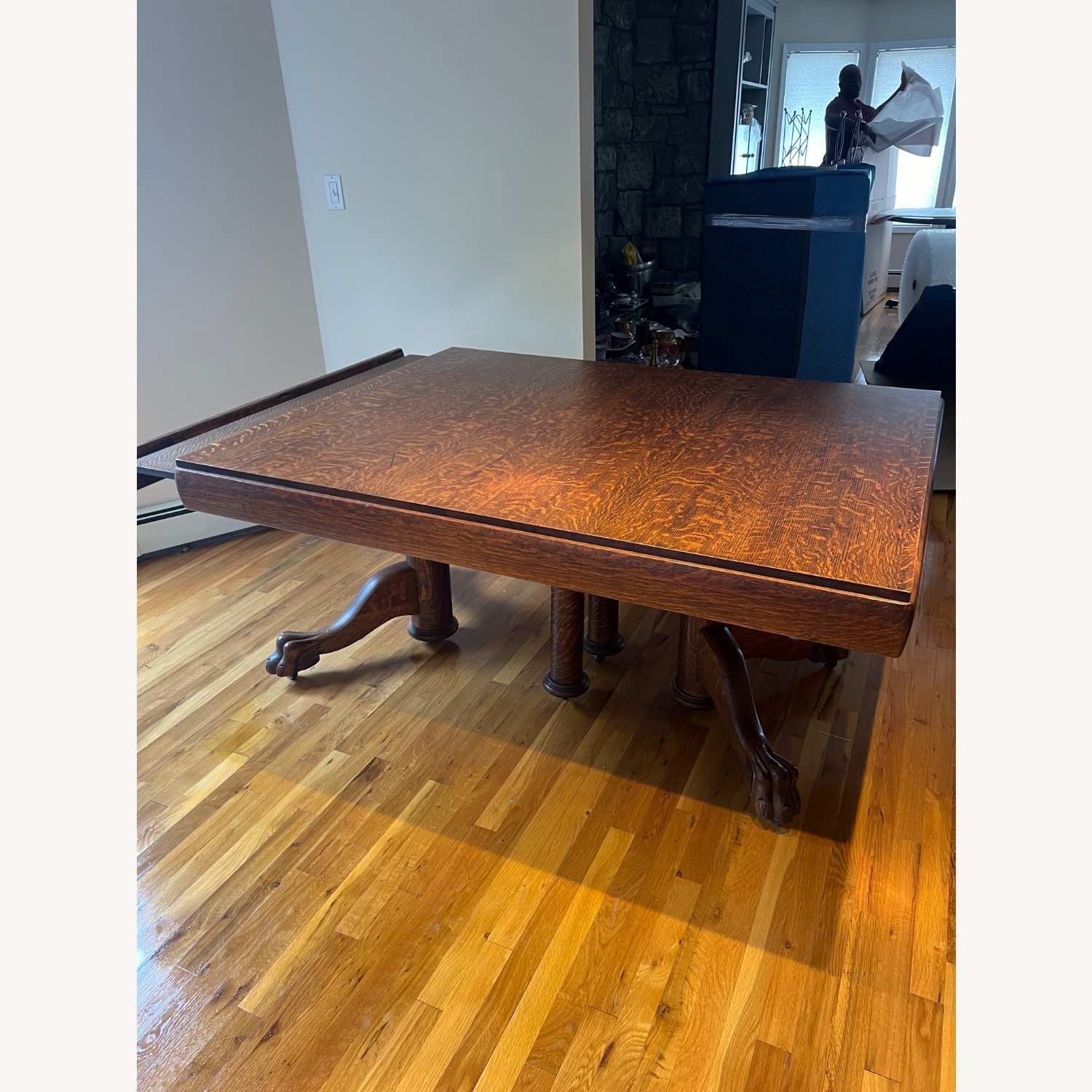 Antique Tiger Oak Table - image-5