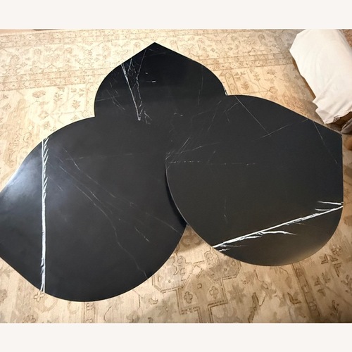 Used 3-Piece Polished Black Marble Coffee Table Set for sale on AptDeco
