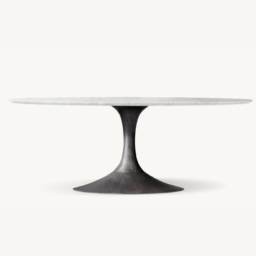 Used Restoration Hardware Aero Stone Oval Dining Table for sale on AptDeco