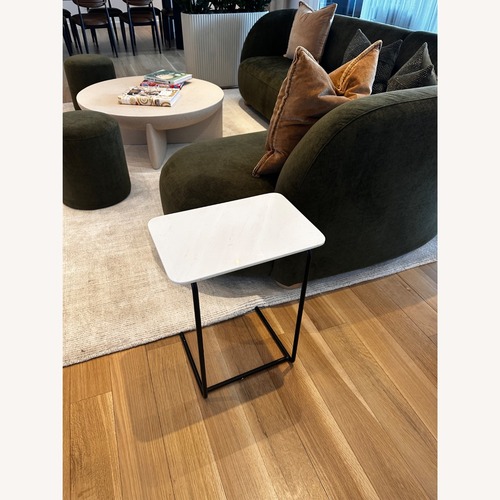 Used Rove Concepts White Marble Side Table for sale on AptDeco
