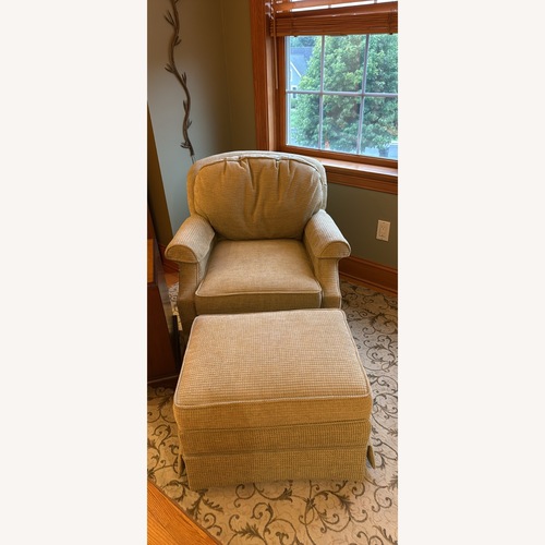 Used Green Swivel Chair w Ottoman for sale on AptDeco