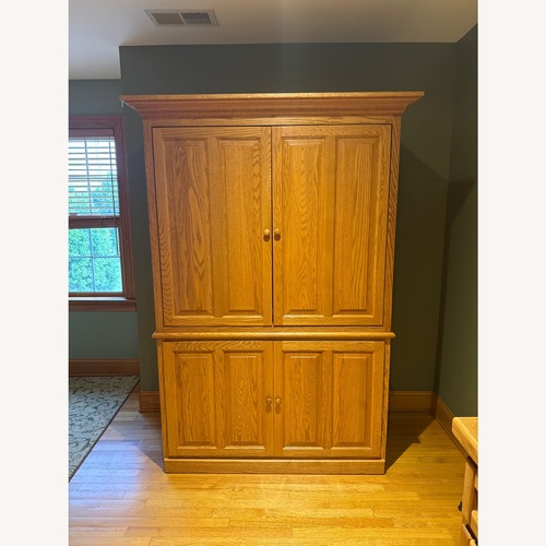 Used Light Brown Wood Media Storage for sale on AptDeco