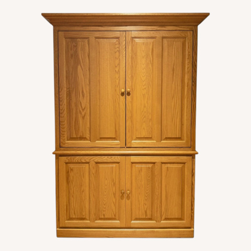 Used Light Brown Wood Media Storage for sale on AptDeco