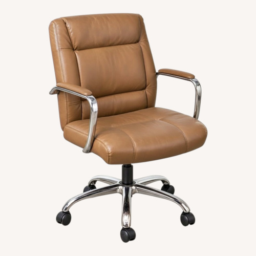Used Camel-brown Leather Swivel Chair for sale on AptDeco