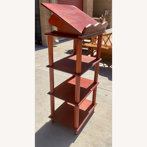 Used Vintage Dark Brown Wood Bookcase/Lectern for sale on AptDeco
