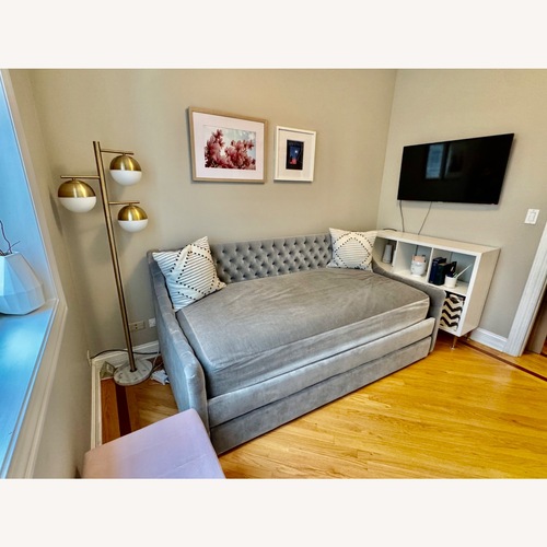Used Restoration Hardware Dark Gray Velvet Daybed for sale on AptDeco