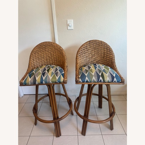 Used Capris Furniture Rattan Swivel Bar Stools for sale on AptDeco
