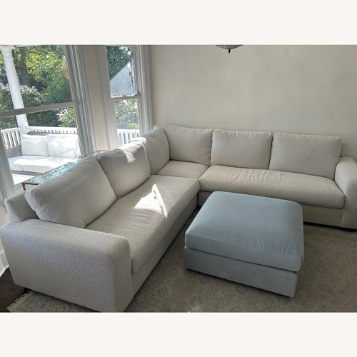 Used Pottery Barn Pacifica Light Gray Boucle 3+ Piece Sectional for sale on AptDeco