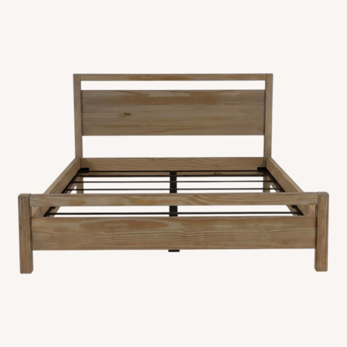 Used Joss & Main Natural Wood Queen Bed for sale on AptDeco