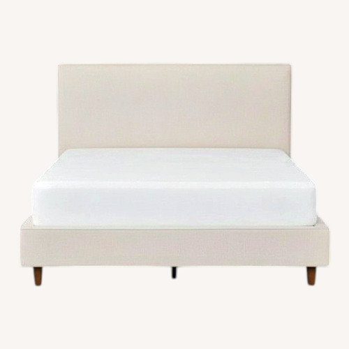 Used Living Spaces Dean Sand II Queen Upholstered Panel Bed for sale on AptDeco