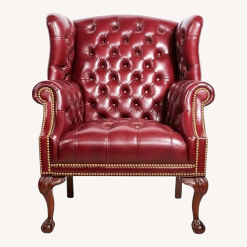 Used Leathercraft Furniture Red Leather Ottoman for sale on AptDeco