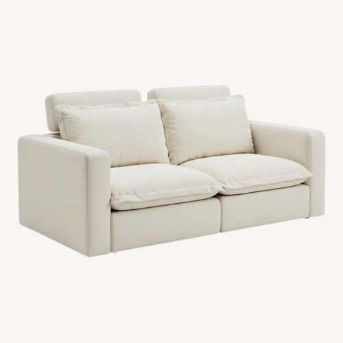 Used White Velvet 3+ Seater Sofa for sale on AptDeco
