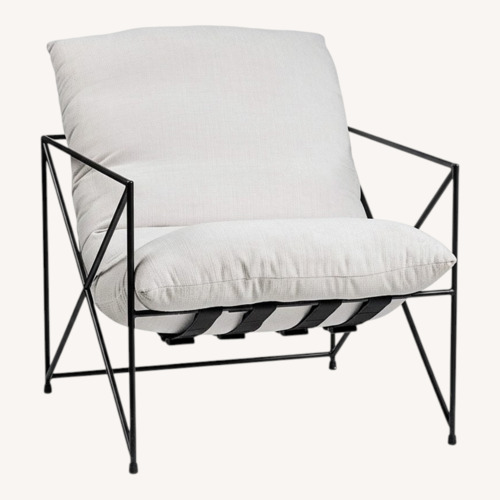 Used White Metal Accent Chair for sale on AptDeco