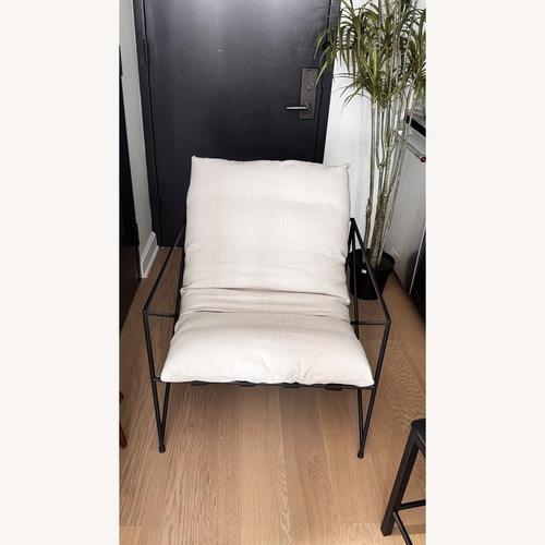 Used White Metal Accent Chair for sale on AptDeco