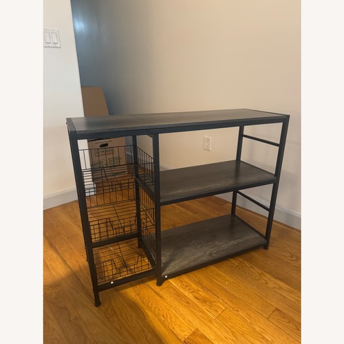 Used Dark Gray Wood Bakers Rack for sale on AptDeco