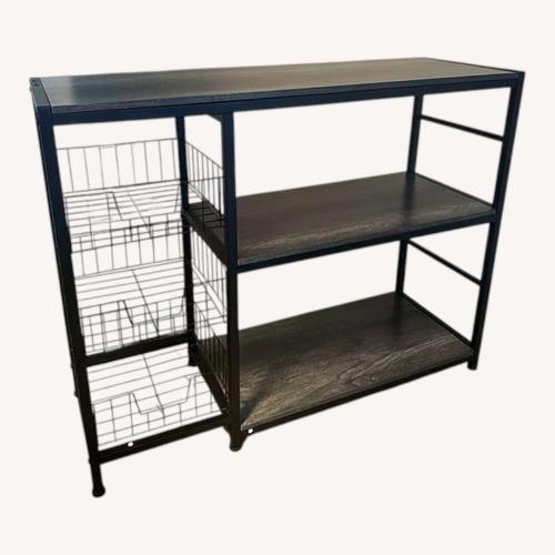 Used Dark Gray Wood Bakers Rack for sale on AptDeco