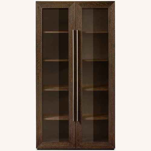 Used Restoration Hardware Dark Brown Machinto Glass Cabinet for sale on AptDeco