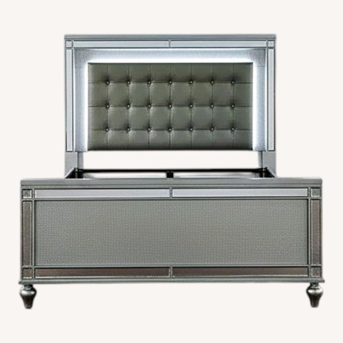 Used Mercer41 Light Gray Wood Queen Bed for sale on AptDeco