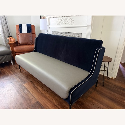 Used CHARTER High End Velvet & Leather Sofa for sale on AptDeco
