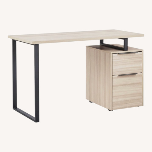 Used Ashley Furniture Waylowe Light Brown Wood Desk for sale on AptDeco